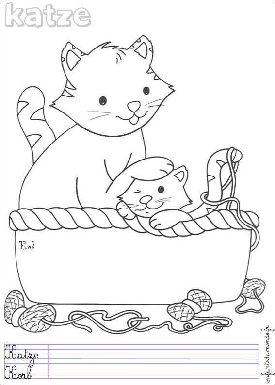 coloriage chat 1